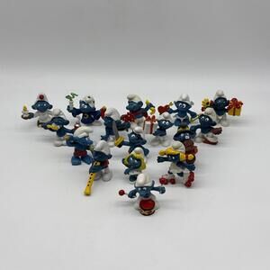 Vintage Smurfs Figurines Lot 1970s & 1980s By Schleich & Peyo - PVC Lot Of 16